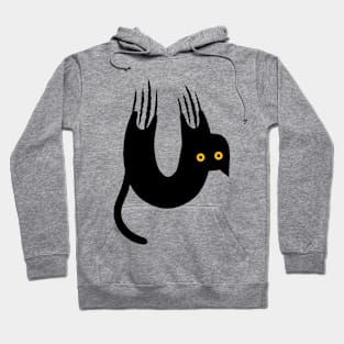 upside down black cat Hoodie